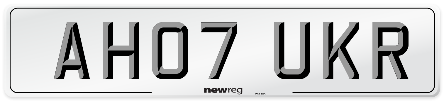 AH07 UKR Number Plate from New Reg